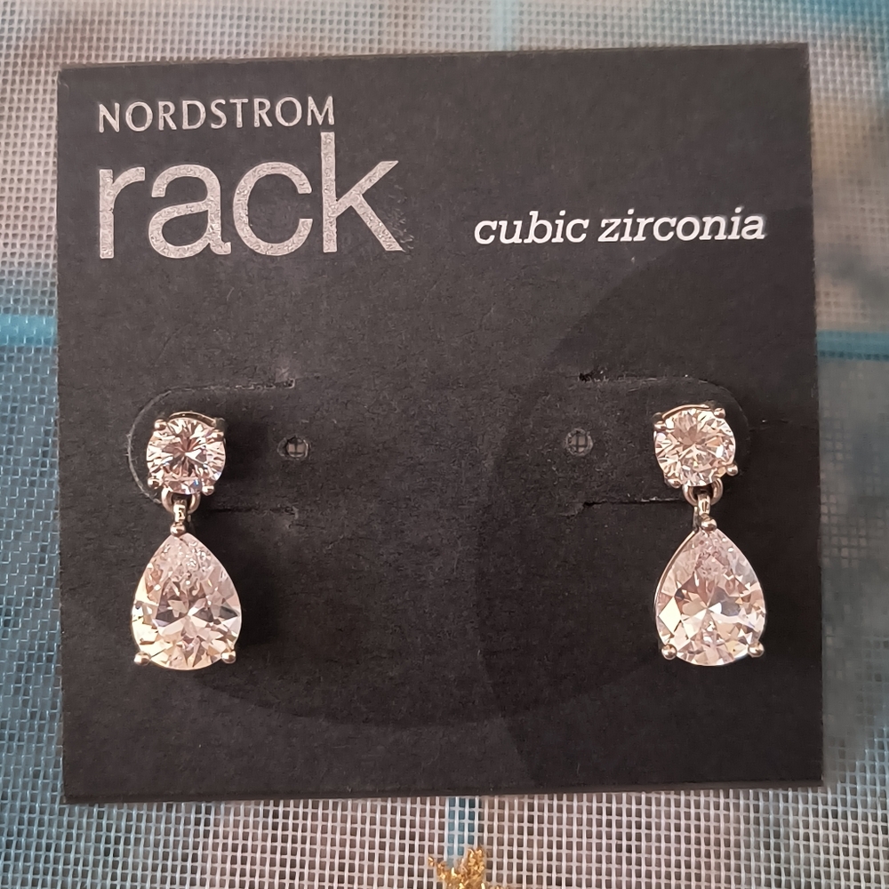 Nordstrom Silver Cubic Zirconia Drop Earrings
